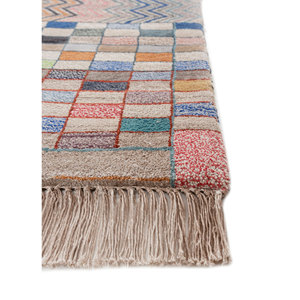 Tapis en laine et soie de bambou noué à la main Freedom Manchaha, motif géométrique, pour usage domestique - Les-8275 - Product Image 4