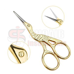 งานปักคุณภาพสูงนกกระสากรรไกร3.7 "และ4.5" สเตนเลสสตีลคมใบมีดตัดสีทองสบาย - Product Image 3