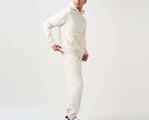 Nueva moda 2026, ropa deportiva para correr para hombres, pantalones deportivos holgados de peso pesado, conjunto de pantalones acampanados con capucha para hombres - Product Image 3