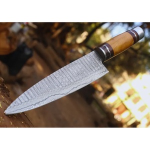 Couteau de chef en acier Damas de qualité supérieure fait à la main, ultra-affûté, parfait pour la cuisine et les cadeaux, motif d'échelle en acier Damas - Product Image 5