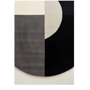 Tapis moderne en laine tuftée à poils longs, design abstrait, antidérapant, imperméable, forme capsule, pour salon, salle à manger, chambre, maison - Product Image 2