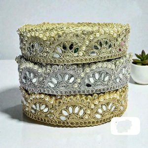 Dentelles brodées écologiques sur mesure avec motif géométrique style vintage pour vêtements, sacs, chaussures et textiles de maison - Product Image 5