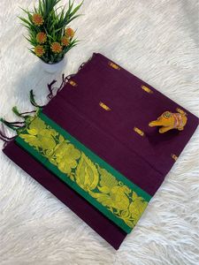 Saree exclusif en coton et soie de créateur de boutique indienne pour adultes mariée fantaisie classique vêtements ethniques mariages fêtes vêtements pour femmes - Product Image 5