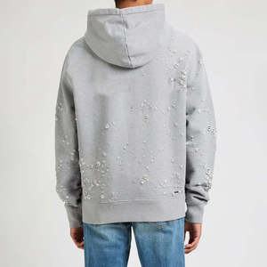 Pull à capuche surdimensionné d'hiver en coton biologique 100% pour hommes, impression bouffante personnalisée, sweat à capuche de haute qualité. - Product Image 4