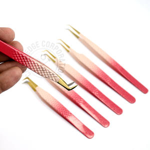 Custom Curved Classic Eyelash Extension Tweezer Fine X Tip Fiber Grip Stainless Steel Private Label <b>Tool</b> for Volume Lash Work - Product Image 1