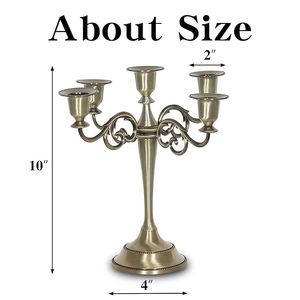 Candelero clásico para velas, candelabro de Metal de latón de alto acabado, candelabro de Metal de alta calidad - Product Image 2