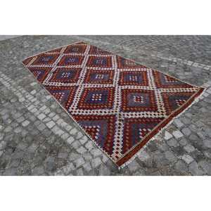 Tapis turc Vintage de Style chinois traditionnel rouge bleu 5.4 X 10.6ft laine matériel avec support en Latex pour couloir de salon - Product Image 2