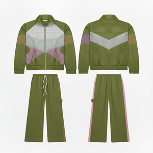 Ensemble de survêtement de sport personnalisé pour hommes et femmes veste et pantalon à fermeture éclair complète OEM ODM Teamwear Training Outfit 1980 Design - Product Image 2