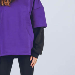 Sudadera con Capucha de Doble Manga para Mujer, 100% Algodón, Color Sólido, Corte Regular, Diseño de Nueva Llegada - Product Image 3