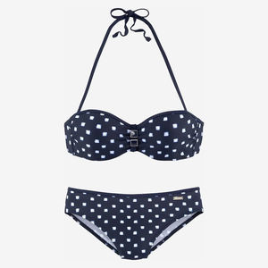 Conjunto de Bikini Bandeau Push-Up para Mujer, con Tirantes Halter, Estampado, Logotipo Frontal, Alta Calidad, OEM, MOQ Bajo - Product Image 1