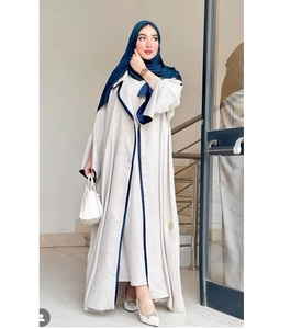 Abaya de Dubaï en soie faite à la main sophistiquée, robe modeste de couleur personnalisée, travail de perles subtil, anti-rides, manches longues, haute qualité - Product Image 3