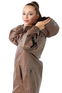 Best Quality <b>Women's</b> Long Casual Sheep Leather <b>Coat</b> Customized Design <b>Waterproof</b> Polyester Silk <b>Plus</b> <b>Size</b> ODM Supply - Product Image 4