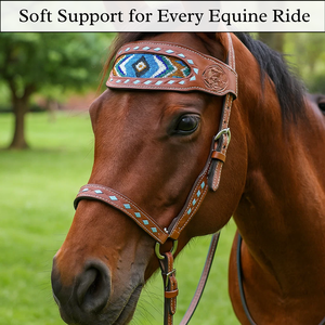 Ensemble de têtière et de cuirasse Western en cuir marron à un prix abordable - Product Image 2