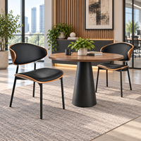 Promotion Fauteuils de Salle à Manger et de Loisirs Luxe Italien en Cuir Véritable, Style Mid-Century Moderne Nordique, pour Table ou Café