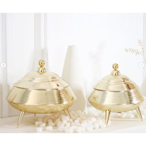 Cacerola elegante con diseño Handi, color dorado, hecha a mano, de acero inoxidable, para buffet - Product Image 1