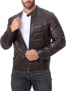 Vestes en cuir pour motards en gros avec logo personnalisé OEM/ODM, vestes de moto en cuir véritable, manteaux de conduite de mode résistants - Product Image 4