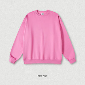 Vente en gros sweat-shirt surdimensionné en éponge française 440 GSM de haute qualité Logo personnalisé brodé motif solide poids lourd pour l'automne - Product Image 5