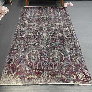 Tapis vintage, tapis turc 4,7x8 pieds, tapis en laine rouge - Product Image 1