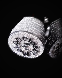 <b>Iced</b> Out Round Shape Custom Letter 925 Sterling Silver VVS Moissanite Diamond Hip Hop Statement <b>Ring</b> For Unisex Wear - Product Image 3