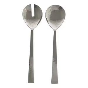 ชุดช้อนส้อมสแตนเลสแบบแบน ดีไซน์ใหม่ล่าสุด ชุดช้อนส้อมสำหรับสลัด - Product Image 6