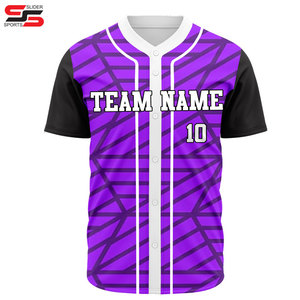 Custom Youth Printed Button <b>Down</b> Baseball Team Uniform Sports Shirts Sublimated Heat-transfer Mesh Baseball Jersey for Men - Product Image 5