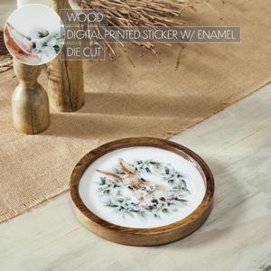 Plateau de service en bois rustique fabriqué à la main avec motif botanique complexe avec un design vibrant de feuilles stylisées - Product Image 5