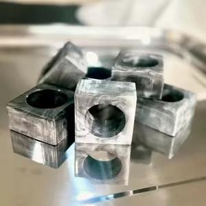 Stylish resin napkin rings with <b>hand</b> <b>molded</b> detailing for upscale kitchen setups and festive dinner tables - Product Image 3