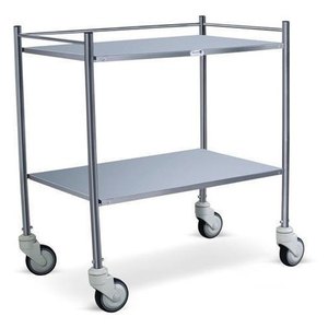 Chariot d'instrument de source d'alimentation manuelle en acier inoxydable 304 de haute qualité Double Rails sans tiroir pour instruments chirurgicaux - Product Image 6