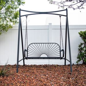 Columpio de hierro portátil con diseño plegable conveniente para un fácil almacenamiento y transporte durante viajes de picnics al aire libre - Product Image 1