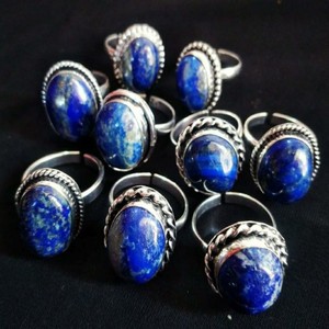 Meilleure qualité arc-en-ciel pierre de lune Agate bague en argent allemand gros pierres précieuses anneaux à bas prix - Product Image 2