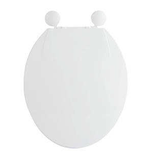 Sedile WC, colore bianco con cerniere in plastica - MSV. - Product Image 1