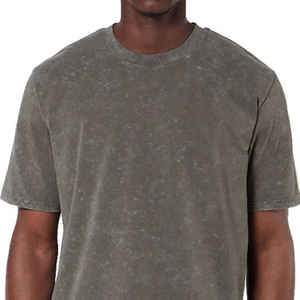 Haute qualité hommes grande taille lavage à l'acide coloré t-shirts poids lourd en détresse soleil fané lavage à l'acide t-shirts hommes - Product Image 5