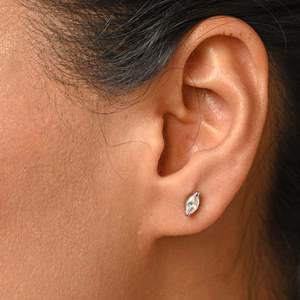 NOVAMART Fine Premium 925 <b>Sterling</b> <b>Silver</b> <b>Stud</b> Earrings for Women Girls Water Drop Shape Gold Bezel Setting Featuring Marquise P - Product Image 5