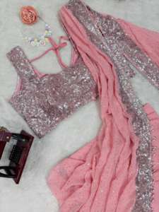 Sari Lehenga de Gros Élite en Georgette, Chef-d'œuvre Ethnique Moderne Prêt-à-Porter, Traditionnel pour l'Hiver, Sélection Premium - Product Image 6