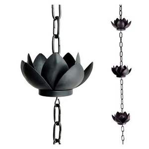 Cadena de lluvia decorativa de metal para exteriores con detalles artesanales que ofrece una encantadora exhibición de flujo de agua para hogares - Product Image 2