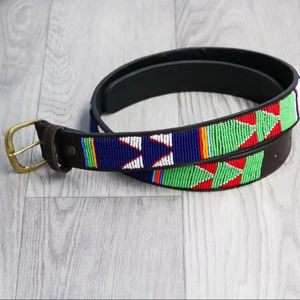 Ceinture perlée en cuir occidental véritable de meilleure qualité de l'exportateur du fabricant direct conception de goujon sur mesure pour hommes femmes métal - Product Image 1