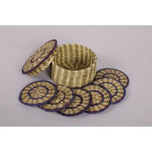 Napperons ronds en rotin sous-verre paille de vigne naturelle tissée à la main en osier grande table ronde sous-verres napperons tapis de table frange - Product Image 3