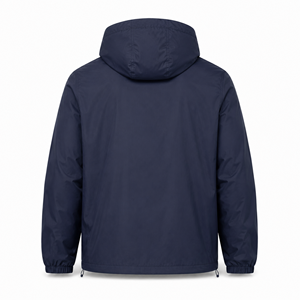 Veste coupe-vent à capuche pour homme personnalisée, légère, en polyester, résistante à l'eau, pour la randonnée en plein air, fermeture éclair intégrale, fournisseur en gros OEM ODM UE - Product Image 2