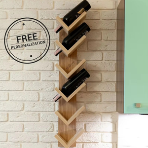 6 bouteilles de porte-bouteilles en bois d'acacia support de comptoir étagère de stockage de vin organisateur avec tire-bouchons et ouvreurs - Product Image 1