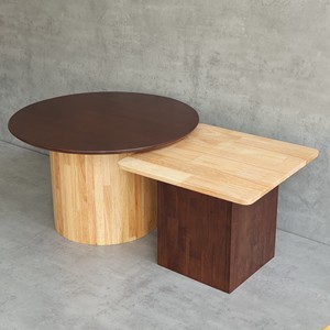 Mesa de Sofá Doble Minimalista para Sala de Estar Hecha de Madera de Caucho-TT68249 - Product Image 4