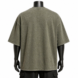 T-shirt vintage surdimensionné personnalisé en coton pour homme, style streetwear, avec impression typographique audacieuse, épaules tombantes, coupe ample - Product Image 2