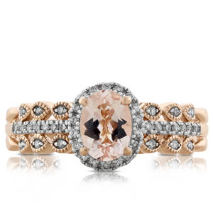 Exquis <span class=keywords><strong>Beyond</strong></span> <span class=keywords><strong>Compare</strong></span> Bague d'éternité en or rose Bijoux faits à la main en opale de forme ovale de source organique pour femmes - Product Image 2