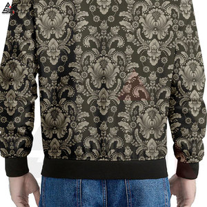 High Quality Plus Size Men's Sublimation Bomber <b>Jacket</b> Custom Logo Print Canvas Windproof Winter Customizable Fabric - Product Image 5