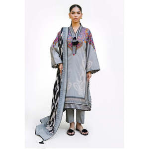 Ensemble de 3 pièces imprimé avec logo personnalisé, style modeste pour fête, avec dupatta en mousseline, du XS au XL, ODM pour OEM BM-52047 - Product Image 3