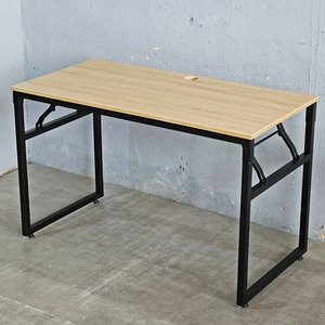 HOBP021 Modern Minimalist Folding Plywood Desk with Iron <b>Legs</b> 120x60x75cm <b>Foldable</b> Office Furniture for Bedroom Meeting <b>Table</b> - Product Image 2
