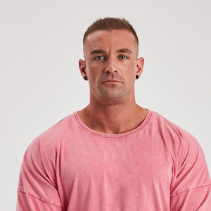High Quality Men's Acid Wash T-Shirts <b>Pink</b> Custom Logo Unique Design Anti-Wrinkle 230g Cotton Street Wear Wholesale Low MOQ - Product Image 5