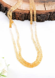 Perles de citrine facettées, 1 brin, pierre précieuse naturelle pour la fabrication de bijoux fins - Product Image 3