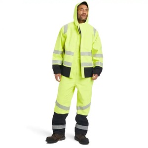 เสื้อแจ็กเก็ตการสำหรับงานก่อสร้างแบบ Hi VIS กันน้ำและกันน้ำสามารถมองเห็นได้ชัดเจน - Product Image 3