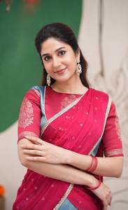 Women <b>Red</b> <b>Silk</b> Lehenga Saree with Embroidered Blouse Party Wear Traditional Outfit - Product Image 6