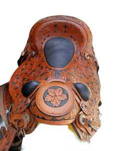 Handmade Wade Tree a Fork Premium Western Leather Saddle English Horse Racing Products From India Roping Ranch Work - Product Image 3